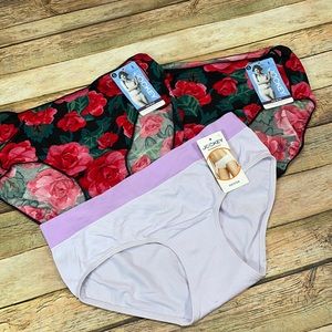 3 Pair Jockey Hipster/Hip Brief Panties Size 5